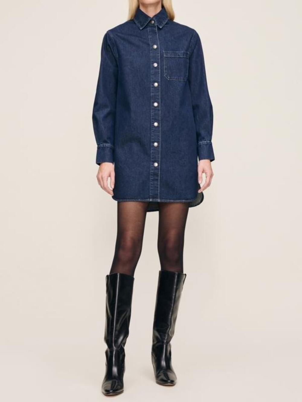 DL1961 Faye Denim Shirt Dress in Lake House M NWT QuietLuxury OldMoney